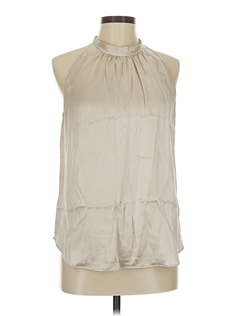 Pre-owned Quince Sleeveless Silk Top Ivory Halter Neckline Tops In White