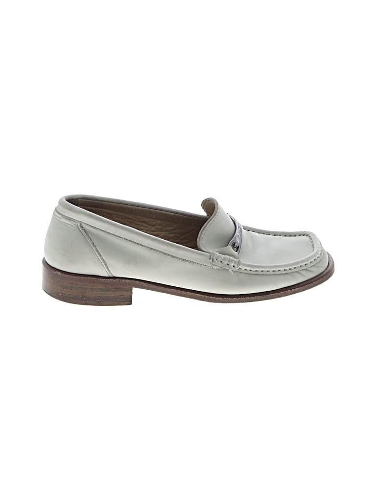 Pre-owned Bally Flats In White