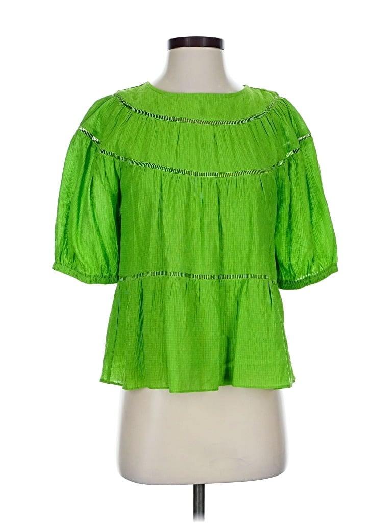 Joy Joy 3/4 Sleeve Blouse In Green