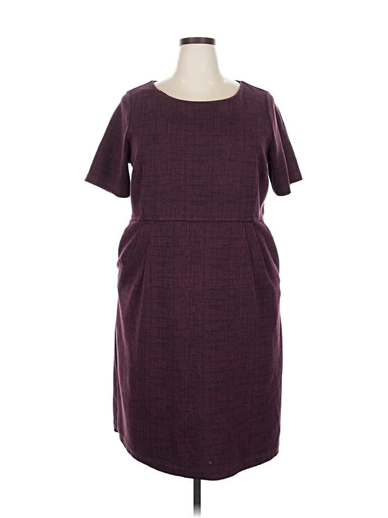 Pre-owned Lands' End Casual Dress In Burgundy