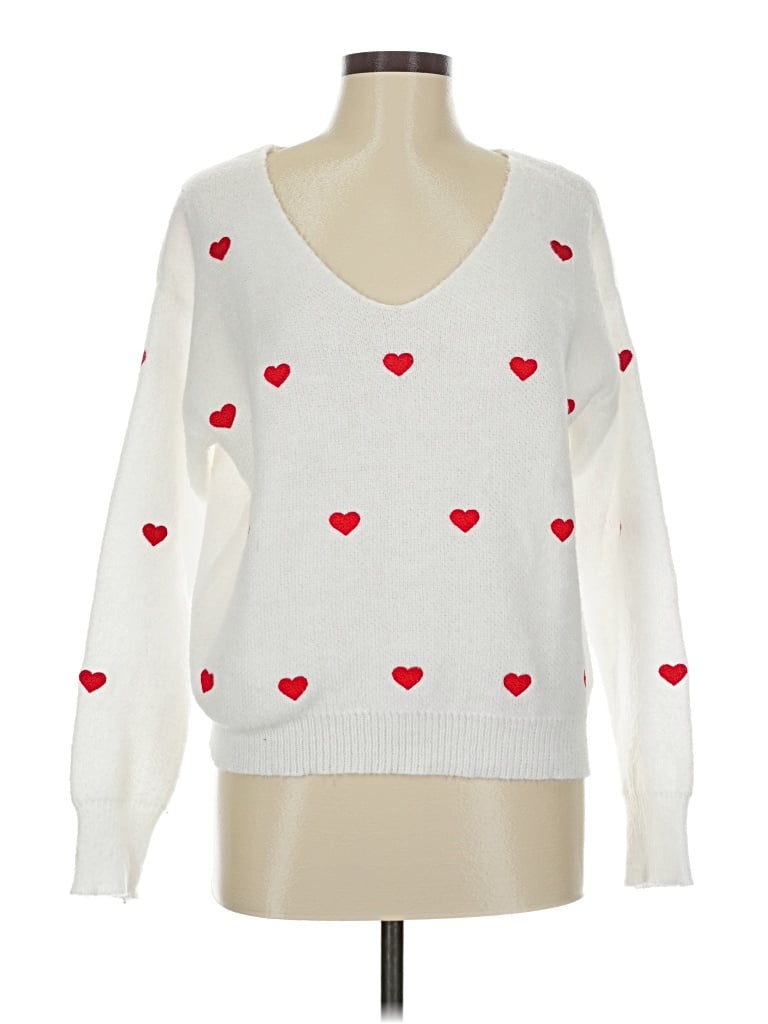 Pre-owned Unbranded Pullover Sweater In White