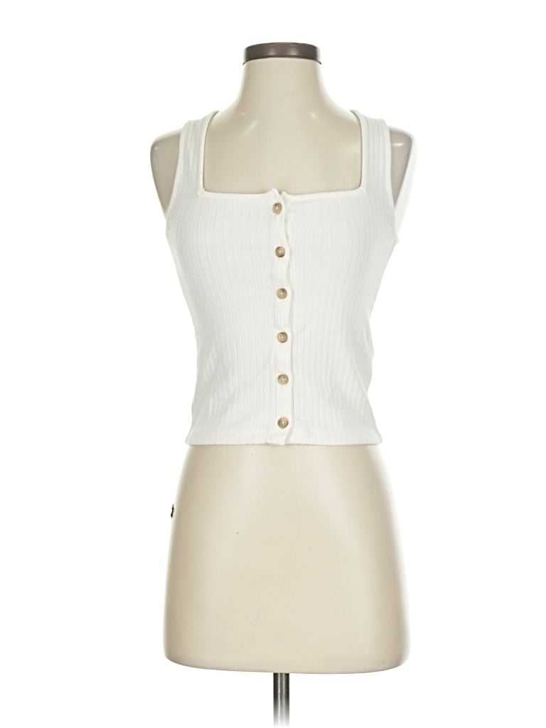 Pre-owned Madewell Tank Top Ivory Strapless Neckline Tops In White