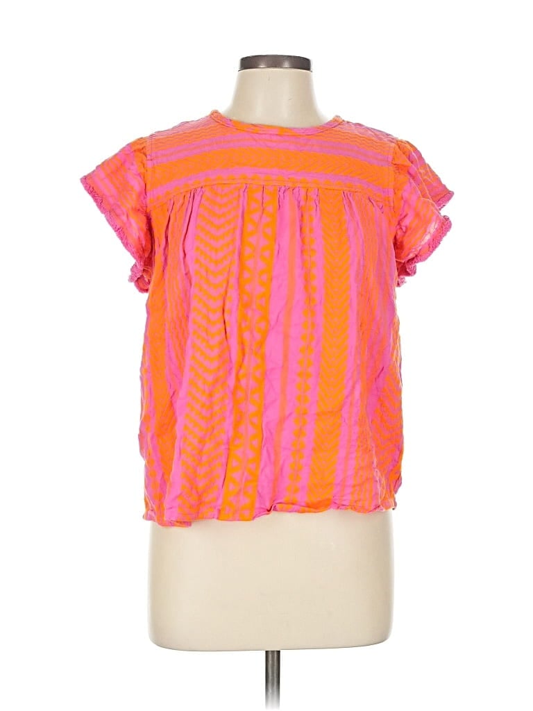 Pre-owned Grace Karin Short Sleeve Blouse In Pink