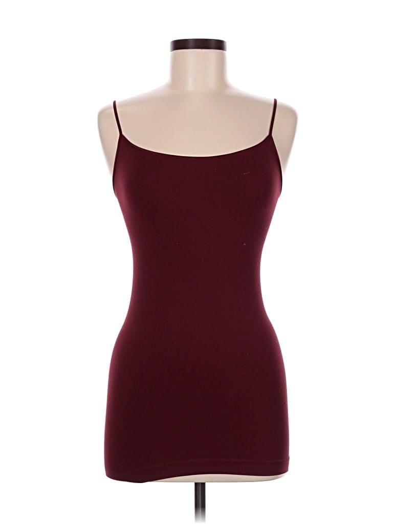 Pre-owned Nikibiki Tank Top Burgundy Strapless Neckline Tops