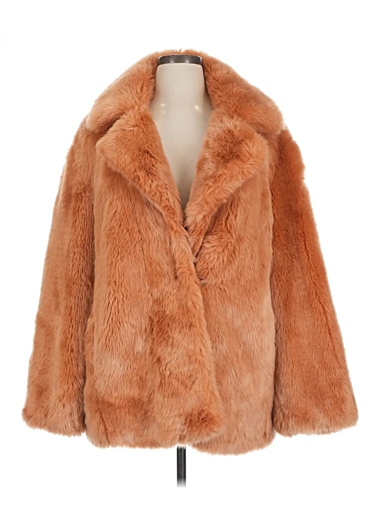 Pre-owned Avec Les Filles Faux Fur Jacket In Orange