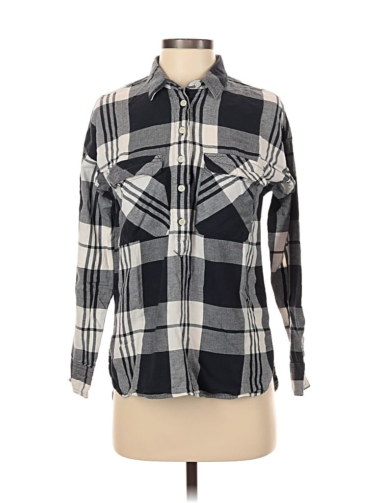 Pre-owned Old Navy Long Sleeve Button Down Shirt In Gray