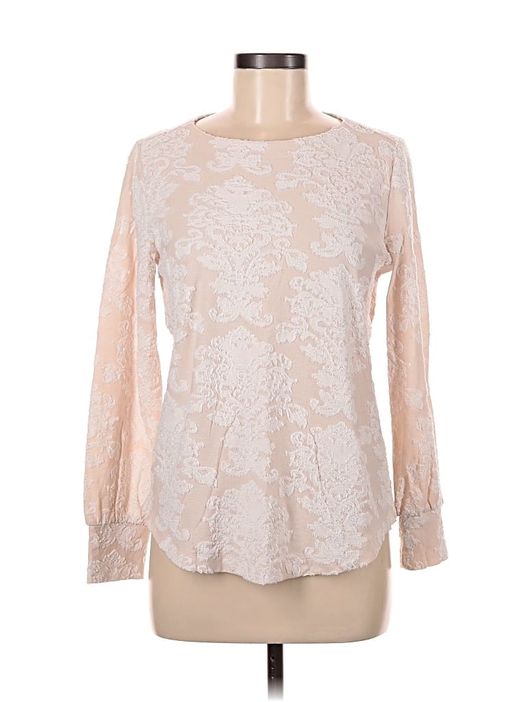 Pre-owned Ann Taylor Loft Long Sleeve Blouse In White