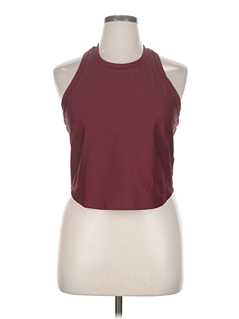 Pre-owned Active By Old Navy Tank Top Burgundy Halter Neckline Tops