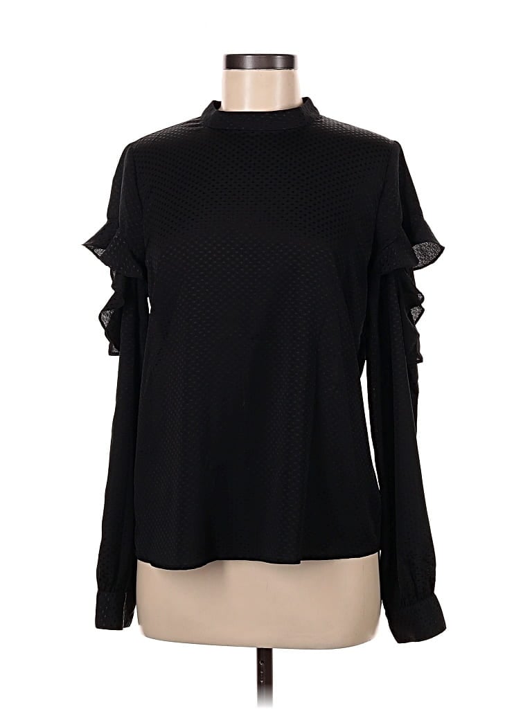 Pre-owned Express Long Sleeve Blouse In Black