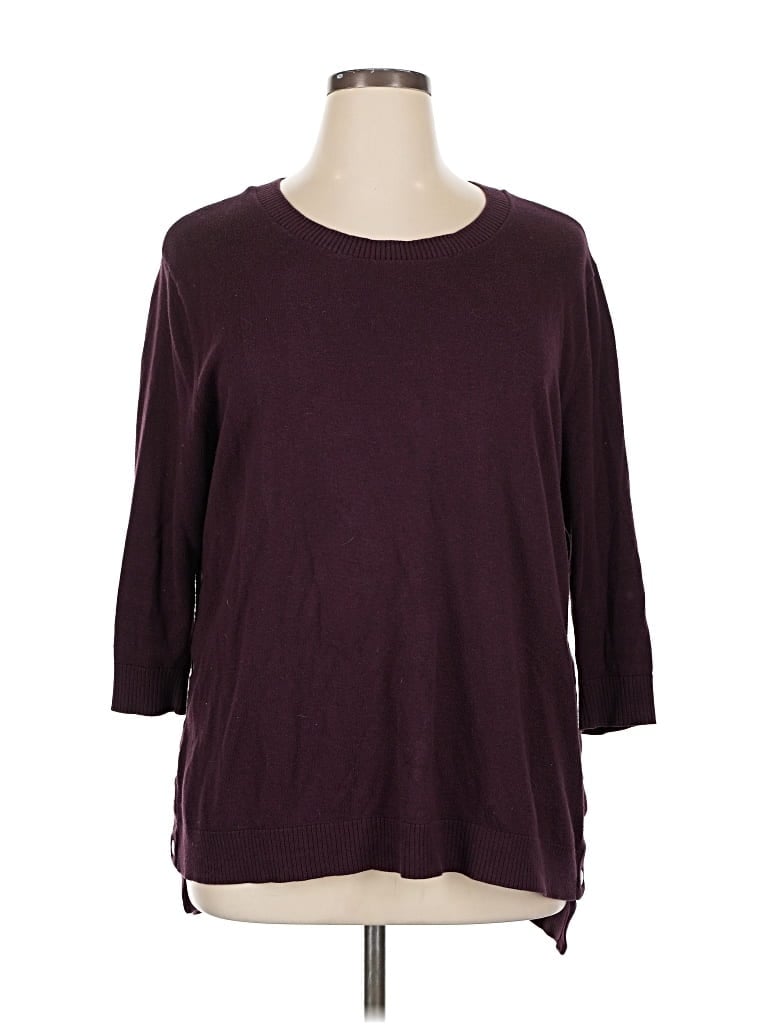 Pre-owned Soho Jeans New York & Company 3/4 Sleeve T-shirt In Burgundy