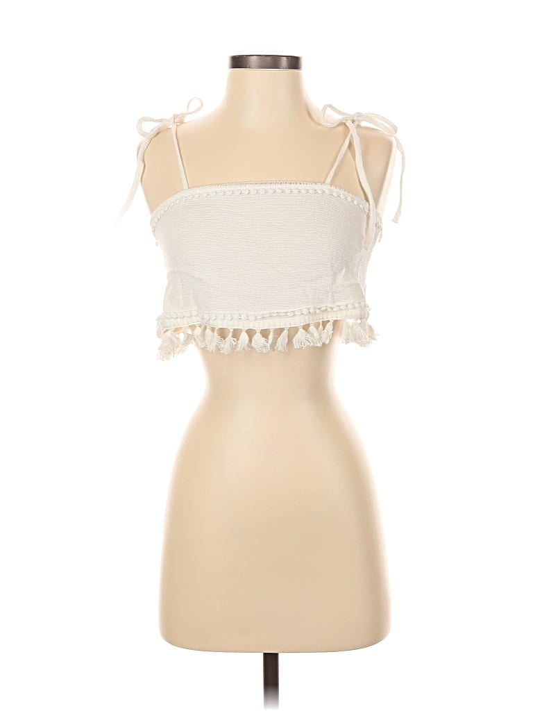 Skylar + Madison Sleeveless Top Ivory Strapless Neckline Tops In White