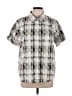 Assorted Brands Plaid Silver Short Sleeve Blouse Size L - photo 1