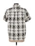 Assorted Brands Plaid Silver Short Sleeve Blouse Size L - photo 2