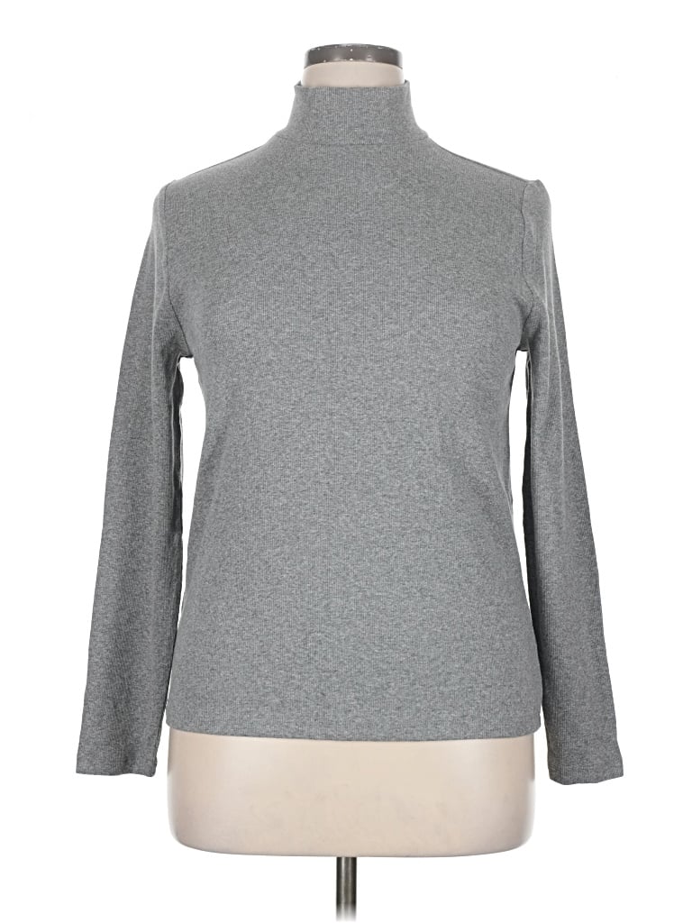 Ann Taylor Loft Long Sleeve Turtleneck In Gray