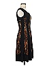 Connected Apparel Animal Print Leopard Print Black Cocktail Dress Size 6 - photo 4