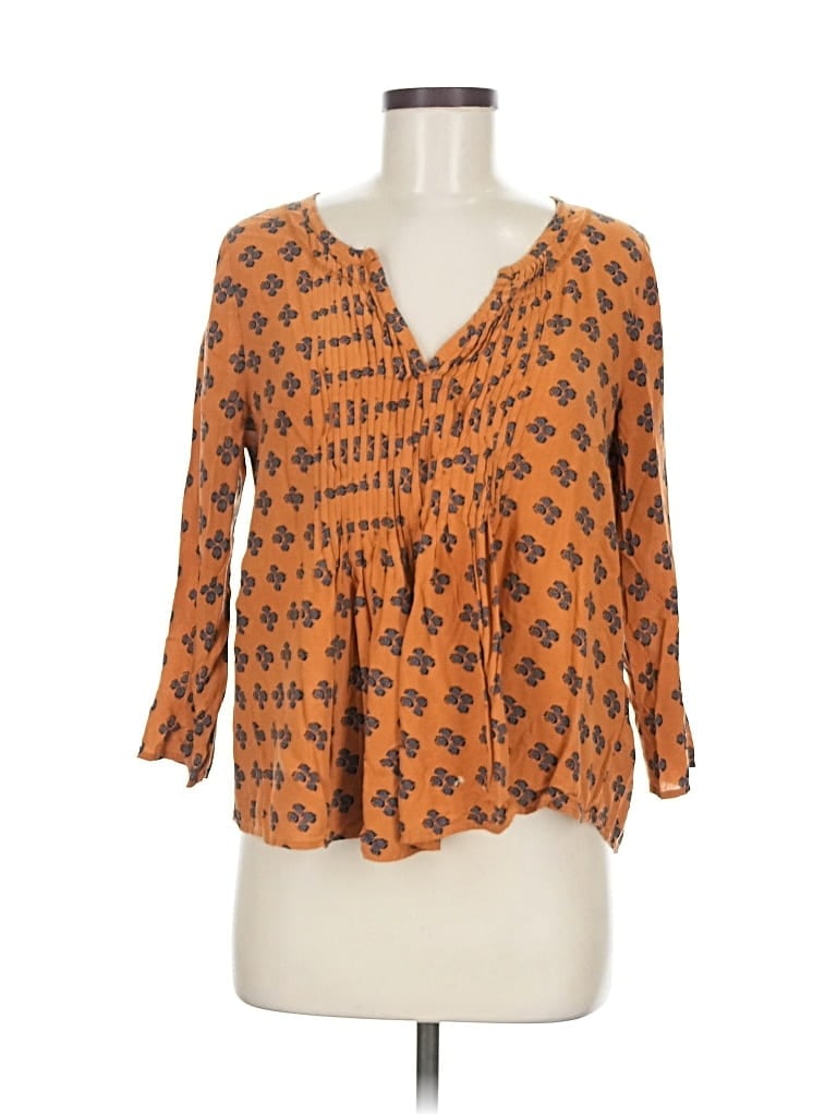Pre-owned Vanessa Virginia 3/4 Sleeve Blouse In Orange