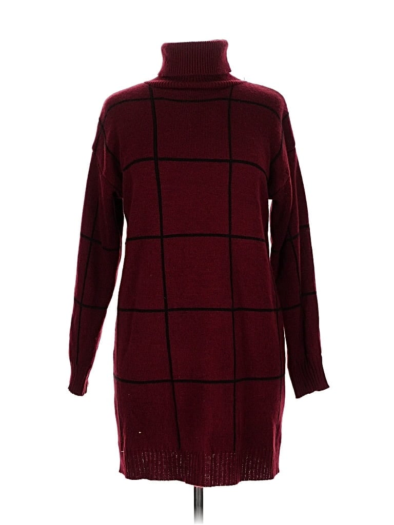 Pre-owned Shein Turtleneck Sweater In Burgundy