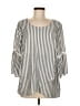 I.N. Studio 100% Rayon Gray 3/4 Sleeve Blouse Size M - photo 1
