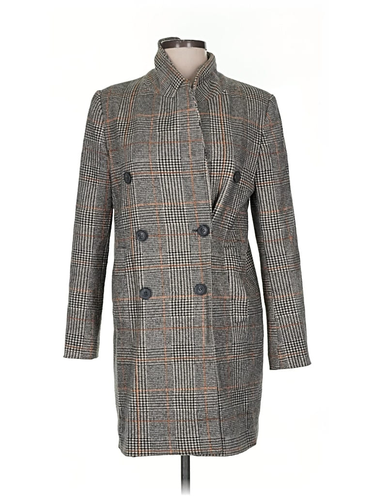 Pre-owned Zara Basic Coat In Gray