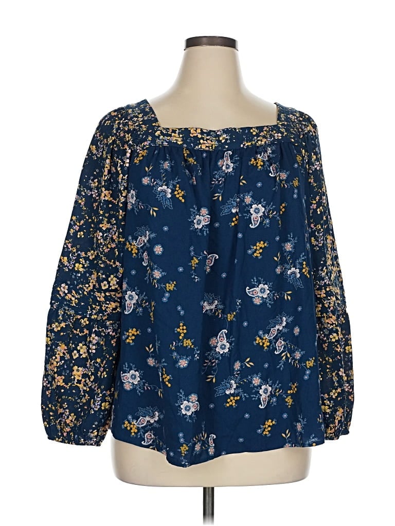 Pre-owned Lc Lauren Conrad 3/4 Sleeve Blouse In Blue