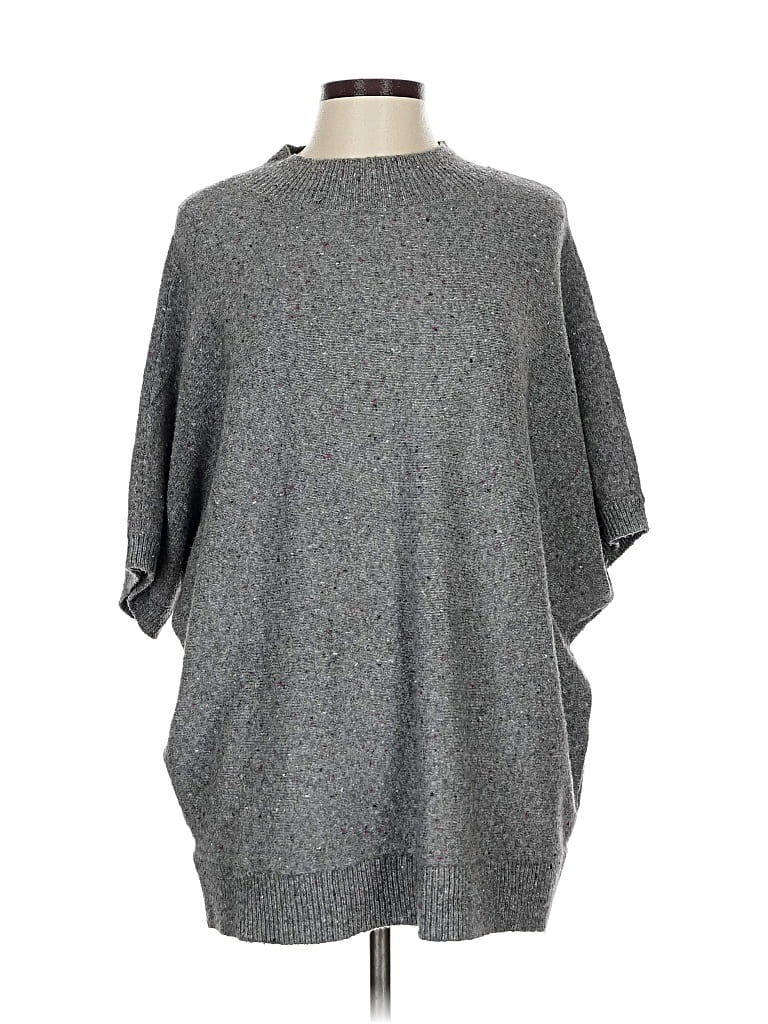 Pre-owned Ann Taylor Loft Outlet Poncho In Gray