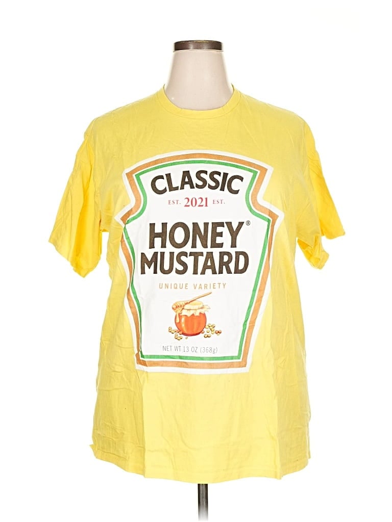 Pre-owned Port & Company Short Sleeve T-shirt In Yellow