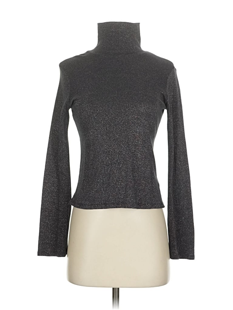 Pre-owned Corey Lynn Calter Long Sleeve Top Gray Turtleneck Tops