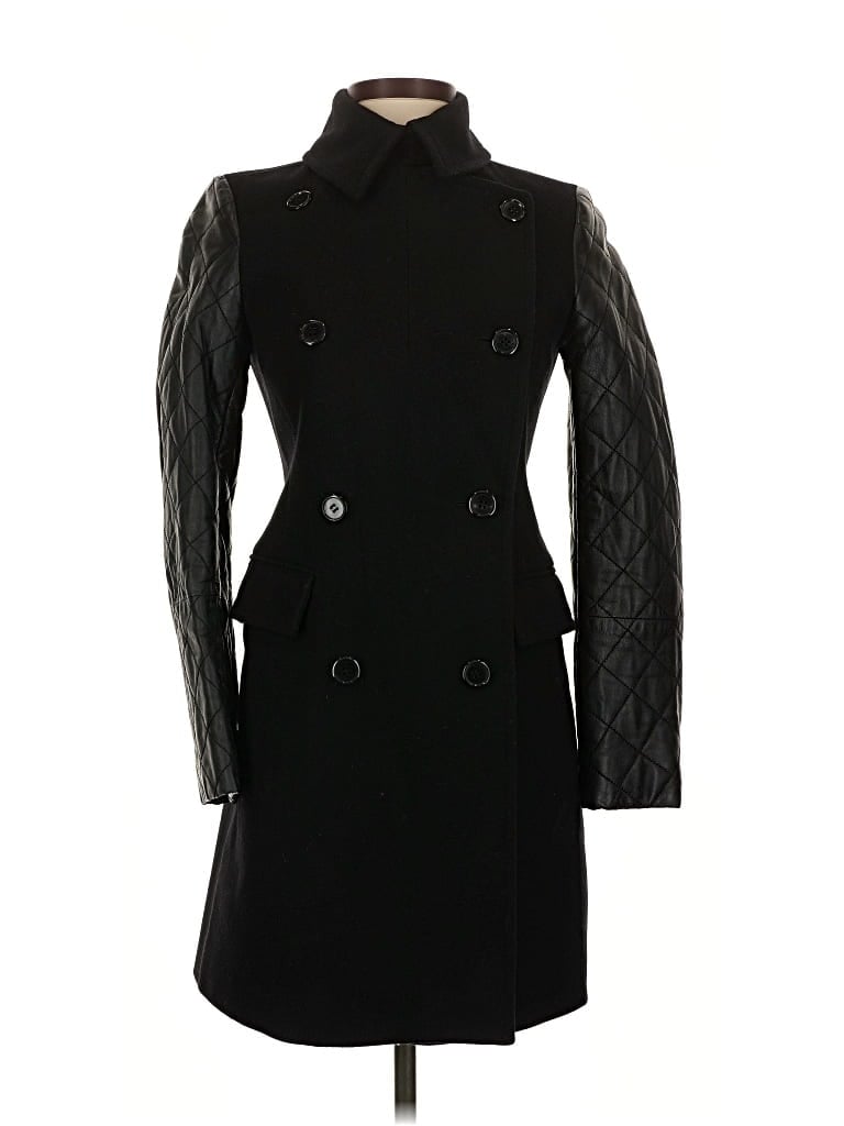 Pre-owned Club Monaco Wool Coat In Black