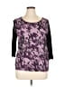 DKNY 100% Polyester Purple 3/4 Sleeve Top Size XL - photo 1
