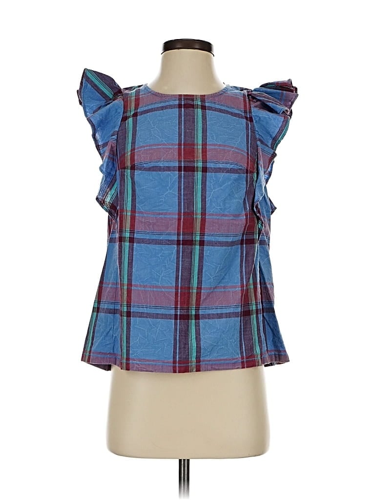 Pre-owned By Anthropologie Sleeveless Blouse In Blue