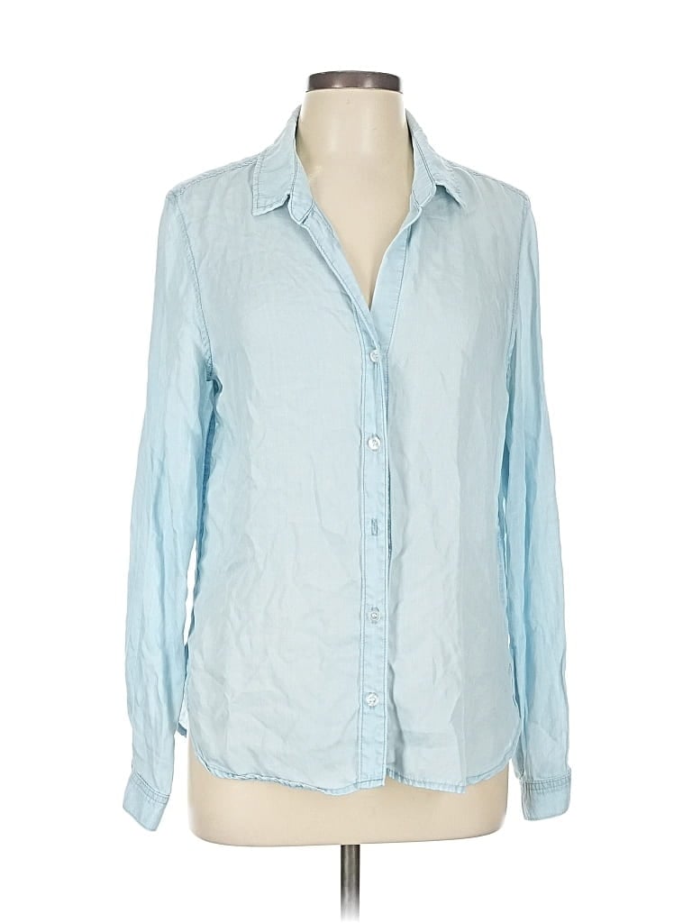 Pre-owned Cloth & Stone Long Sleeve Button Down Shirt In Blue