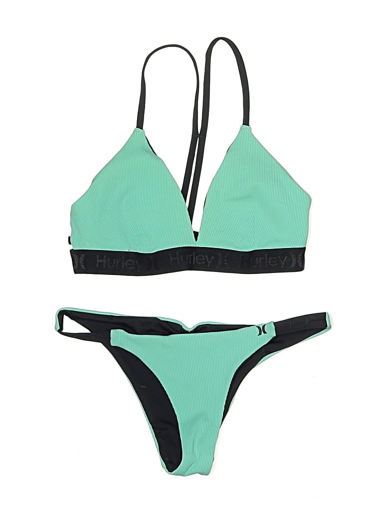 Pre-owned Hurley Two Piece Swimsuit In Blue