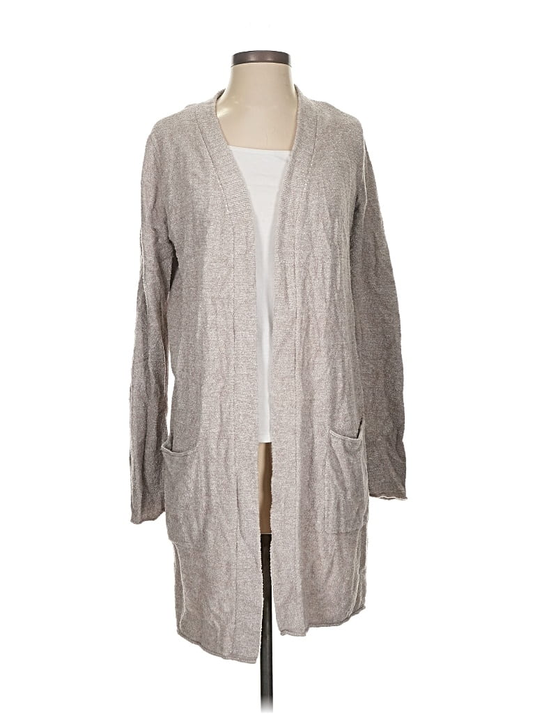 Pre-owned Barefoot Dreams Cozychic Lite Cardigan Sweater In Gray