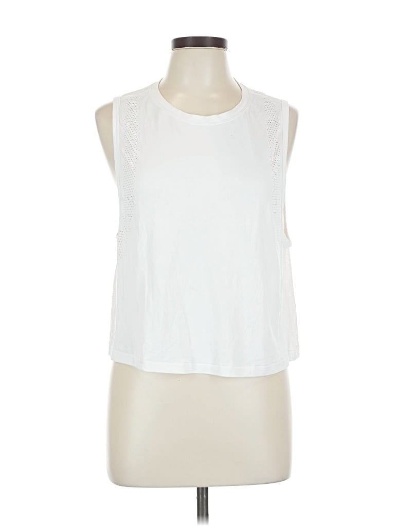 Pre-owned Victoria's Secret Pink Sleeveless T-shirt In White
