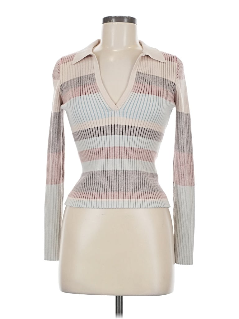 Pre-owned Intermix Long Sleeve Top Gray Turtleneck Tops