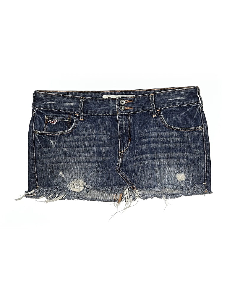 Pre-owned Hollister Denim Skirt In Blue