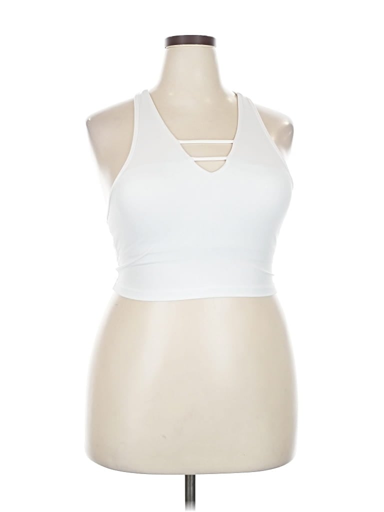 Pre-owned Zyia Active Tank Top White Halter Neckline Tops