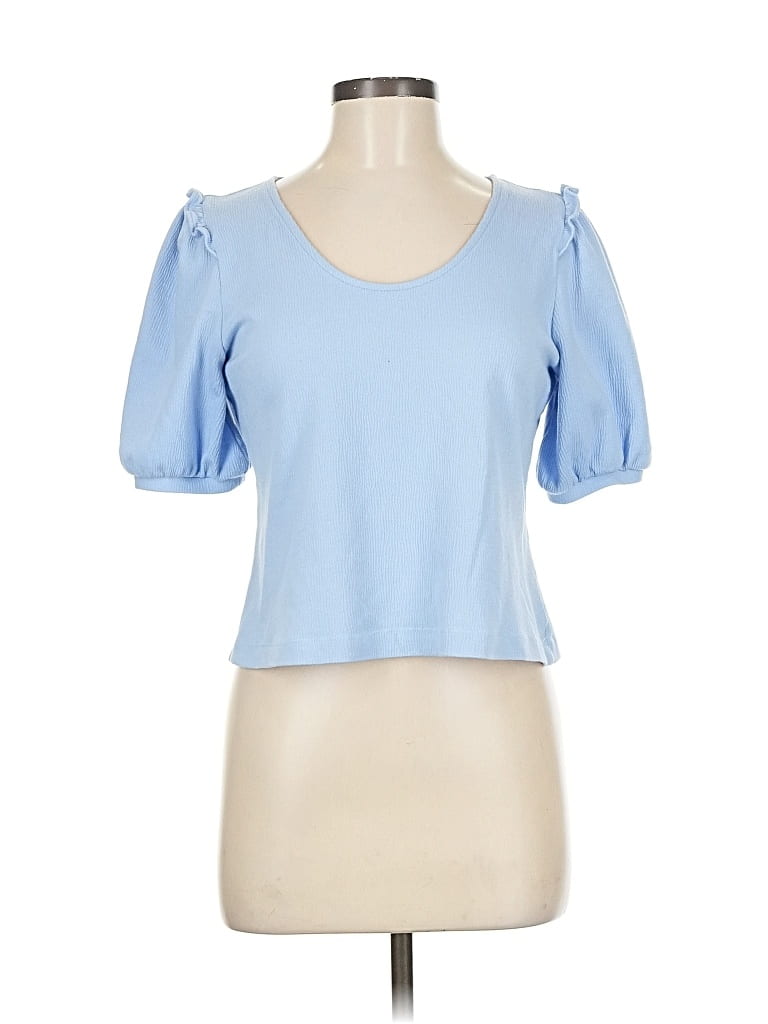Pre-owned Talbots Short Sleeve Top Blue Sweetheart Neckline Tops