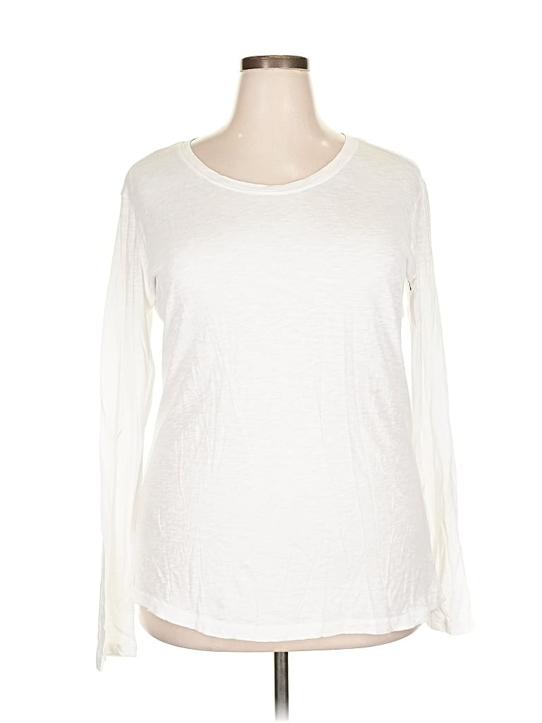Pre-owned Caslon Long Sleeve T-shirt In White