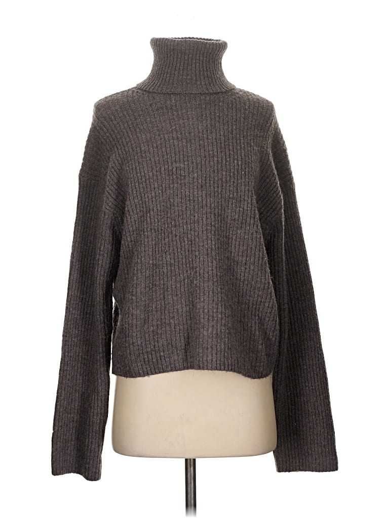 Pre-owned H&m Turtleneck Sweater In Gray