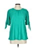 Ashley Blue Teal 3/4 Sleeve Blouse Size L - photo 1