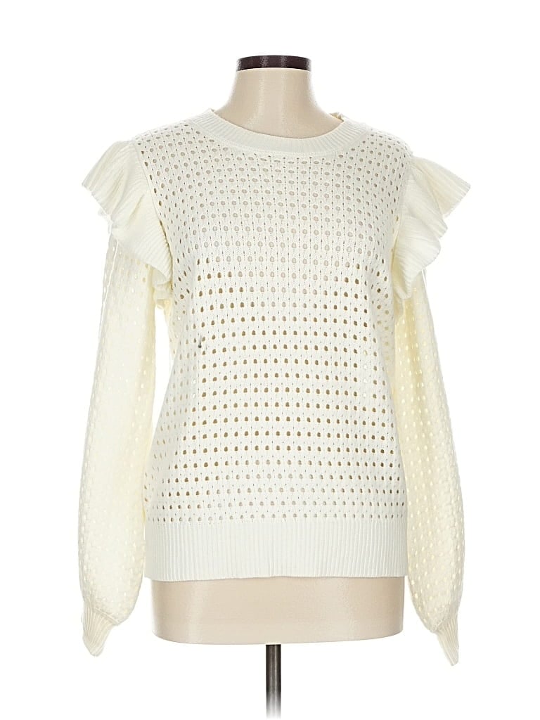 Pre-owned Sugar Lips Pullover Sweater In White