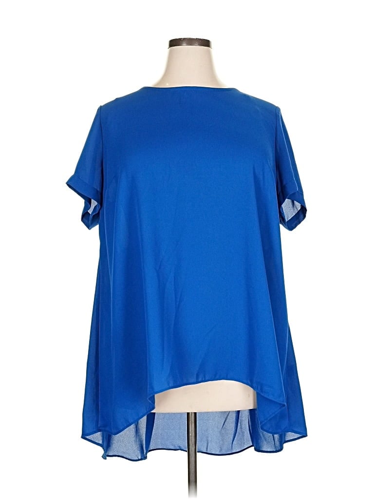 Pre-owned Vince Camuto Short Sleeve Blouse In Blue