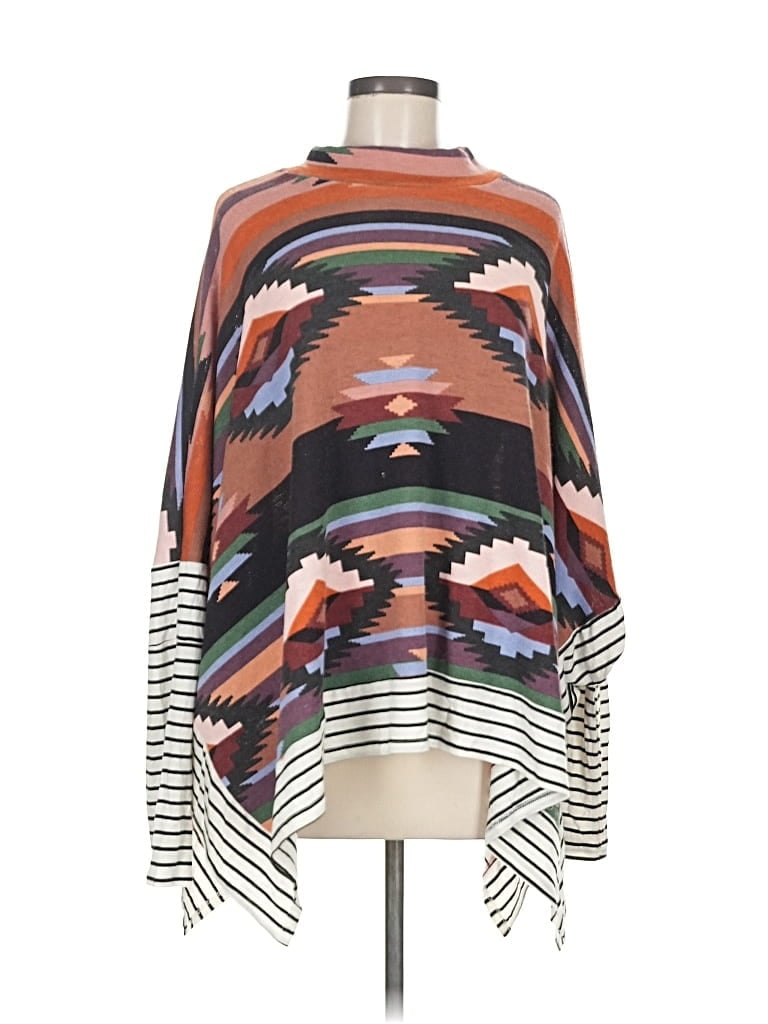 Pre-owned Spice & Roses Poncho In Orange