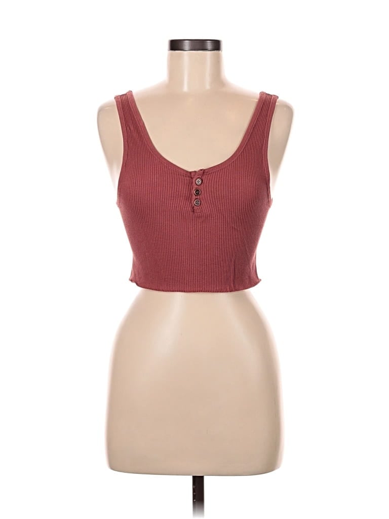 Pre-owned By Together Sleeveless Top Burgundy Sweetheart Neckline Tops