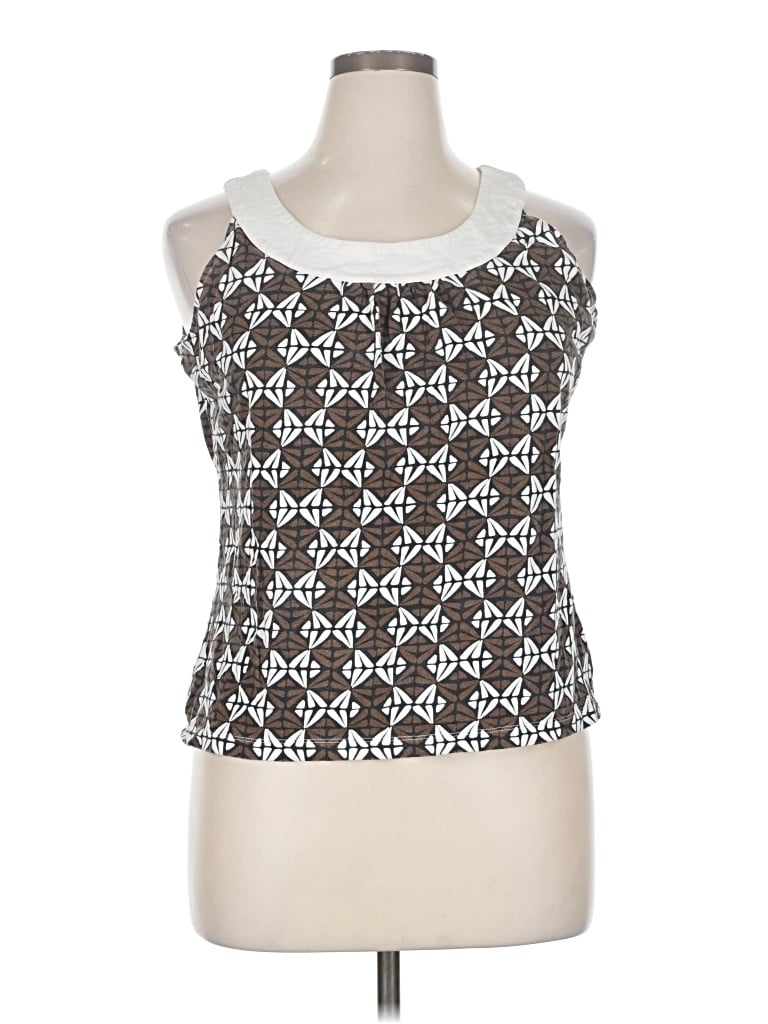 Pre-owned Liz & Co. Tank Top Brown Strapless Neckline Tops