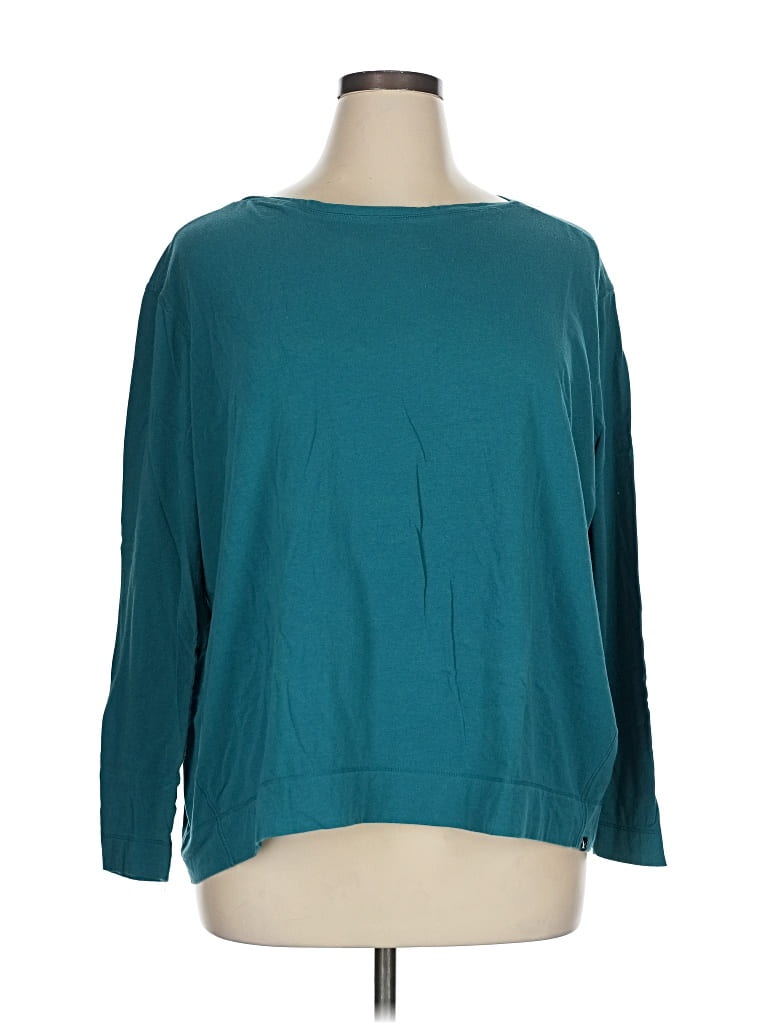 Pre-owned Eddie Bauer 3/4 Sleeve T-shirt In Blue