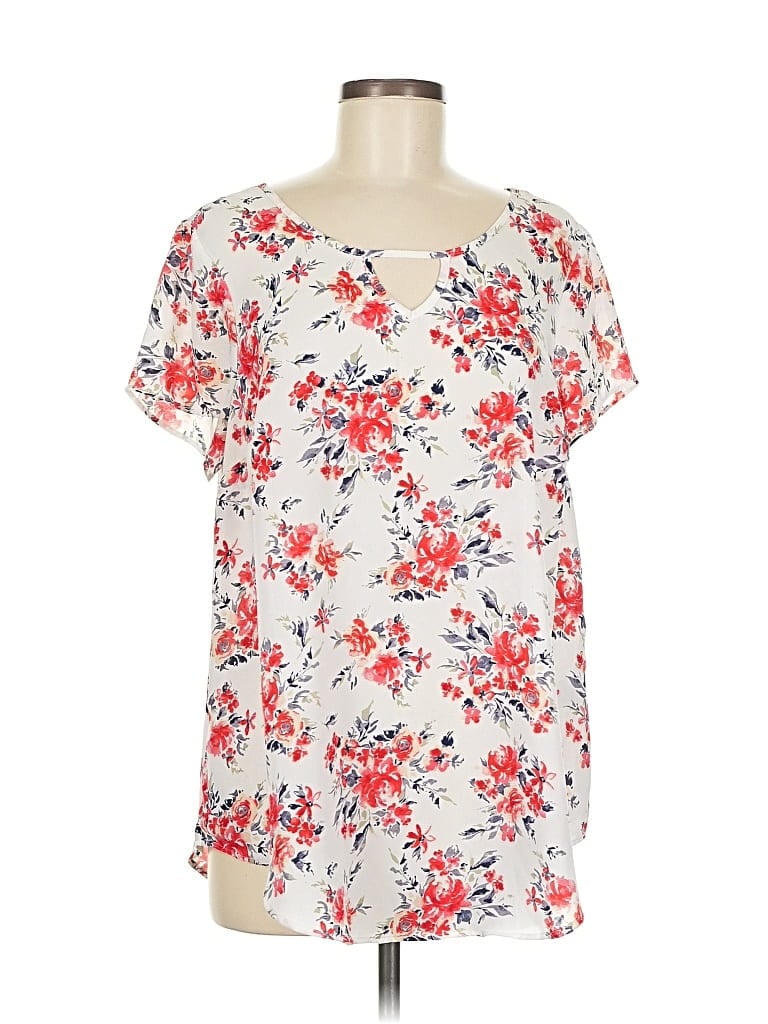 Pre-owned Torrid Short Sleeve Blouse In White