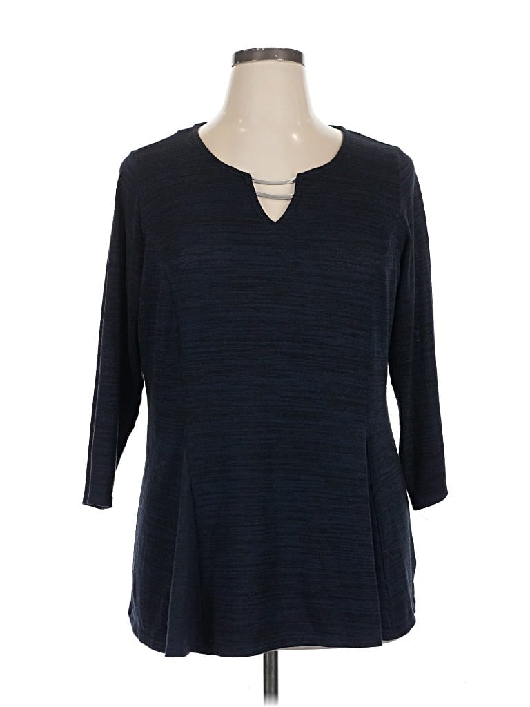 Pre-owned Dressbarn 3/4 Sleeve Top In Blue