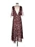 Warm 100% Polyester Paisley Burgundy Cocktail Dress Size 8 (3) - photo 1